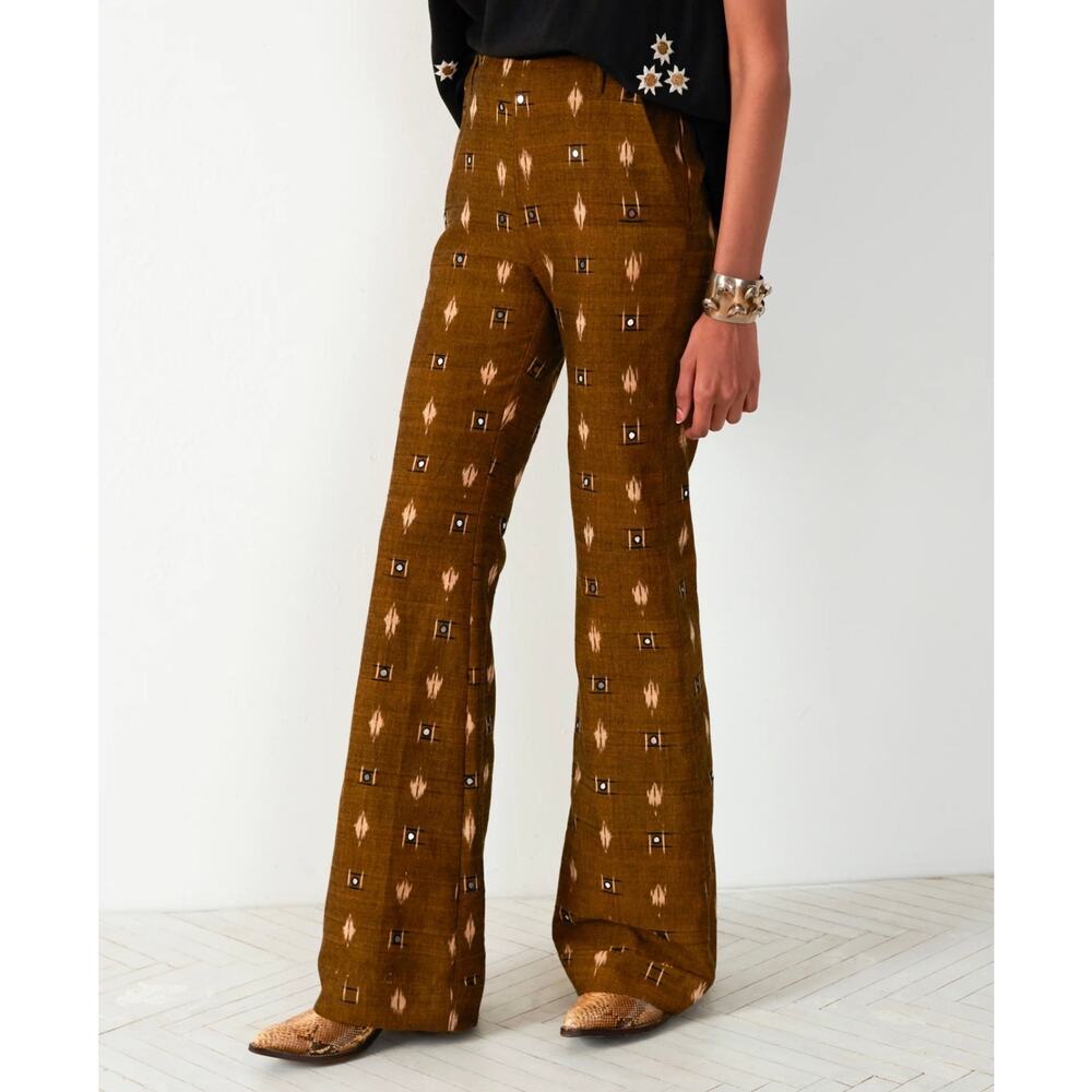 ❌SOLD❌ Alix of Behemia $760 Charlie Ikat Mirror Pants in Bronze embroidered